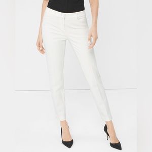 WHBM Ecru White Ponte Slim Ankle Pant Size 4